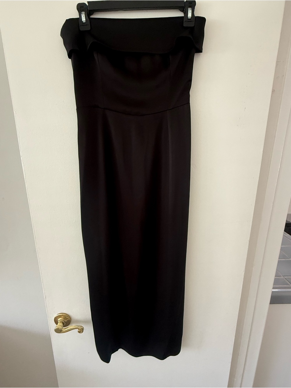 Reformation Strapless Black Column Dress